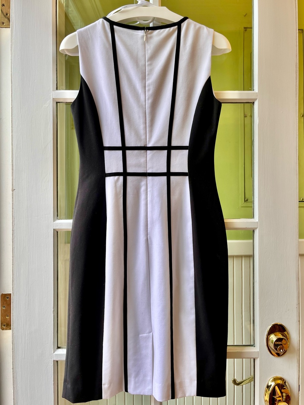 Calvin Klein Black and White Geometric Sheath Dress - Picture 2 of 5